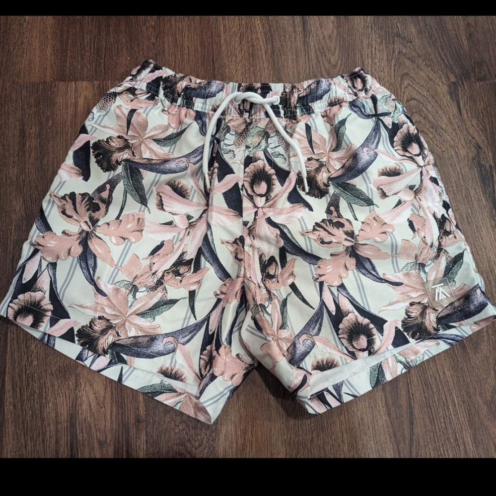 Topman Men's Size XS Tropical Swim Trunks EUC